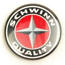 SCHWINN Spilla Vintage Qualità Bottone Pinback Rosso Nero Bianco Grigio