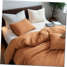 100 Jersey Knit Cotton Duvet Duvet Cover Set -Ultra Soft Duvet Queen Rust