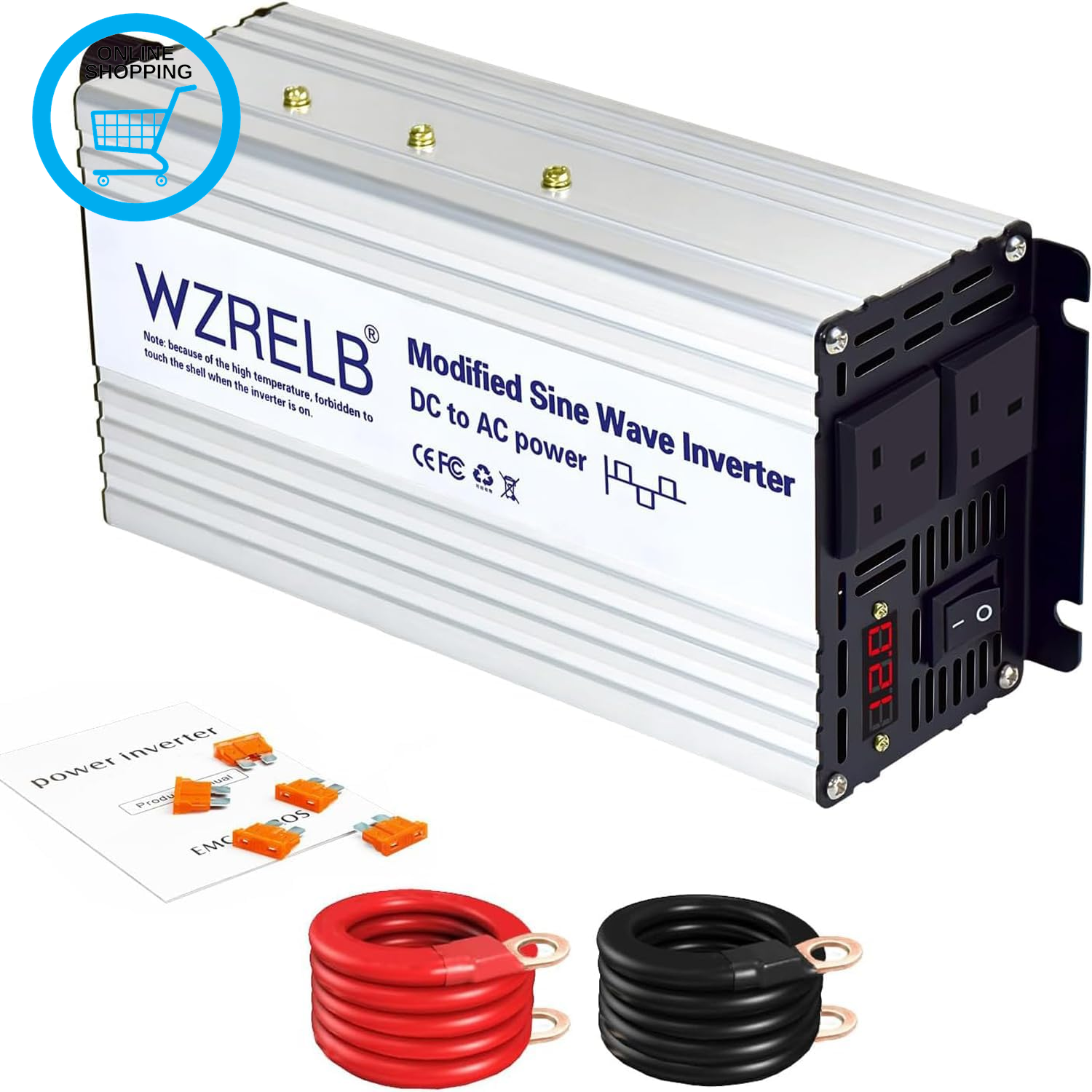 1500W Modified Sine Wave Inverter 24V DC to 230V 240V Ac,Car Power Inverter with