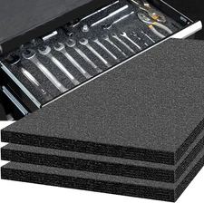 Tool Box Foam 3Pack 48X24X1 Inch, Foam Inserts for Cases, Polyethylene Storage S