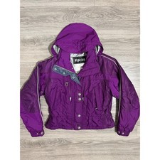 Vintage 80s Kaelin Women Purple Ski Jacket Size 8 Hooded Insulated Women Size 8