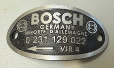 Bosch Distributor Id Tag Plate 0 231 129 022 Vjr 4 Bosch Distributor Id Tag Plate 0 231 129 022 Vjr 4