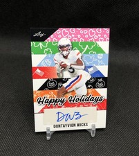 2025 Leaf HAPPY HOLIDAYS Dontayvion Wicks AUTO/ AUTOGRAPH SSP #BA-DW2 FLY🦅FLY