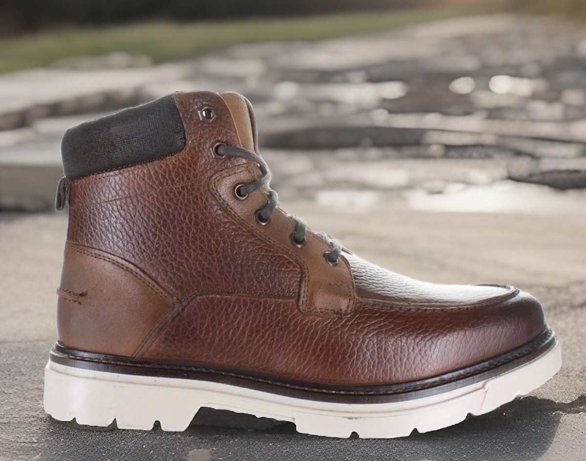 ?Franco Fortini Men Ken Cognac Leather Ankle Lace Up Lug  display picture 2