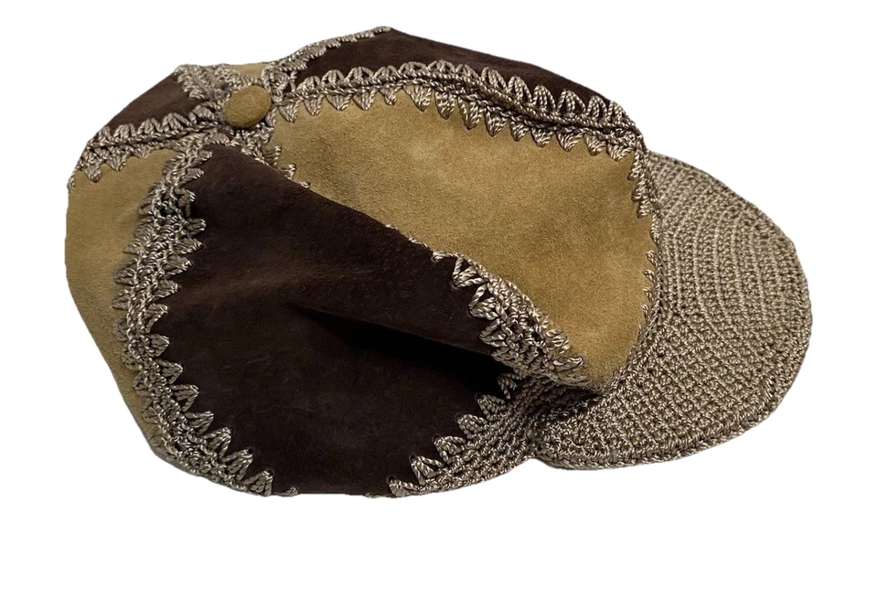 Кожаная кепка Wilsons Maxima Newsboy желтовато-коричневая коричневая замшевая крючком с полями и деталями размер L/XL - Изображение 3 из 4