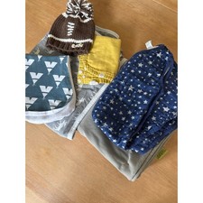 Baby Boy Bundle Copper Pearl Blanket Cotton Bib/burp cloths Sleep sack football