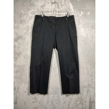 Loft Womens Black Cropped Straight Leg Career Trousers Pants Size 10 Stretch