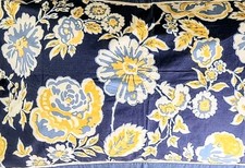 Pillow Shams King Pair Blue Yellow Floral 40X24 Heritage Luxe Cotton Never Used