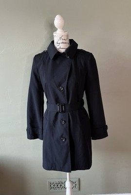 M&S Collection New Ladies Trench Coat Size 10 Black Raincoat Spring Coat Lovely