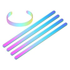 5Pcs Bracelet Blank 5/16" x 6" Stainless Steel Stamping Blank Multicolored