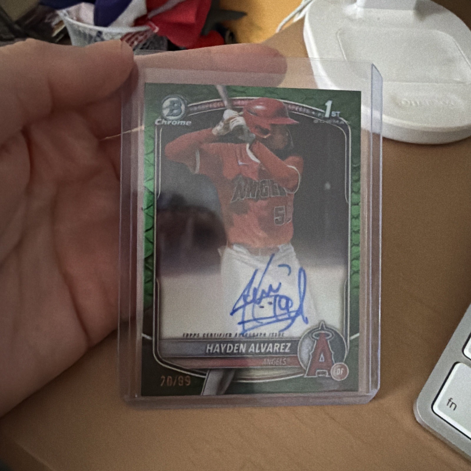 2025 1st Bowman Chrome Hayden Alvarez Auto 62/99 Green Reptilian #CPA-HA