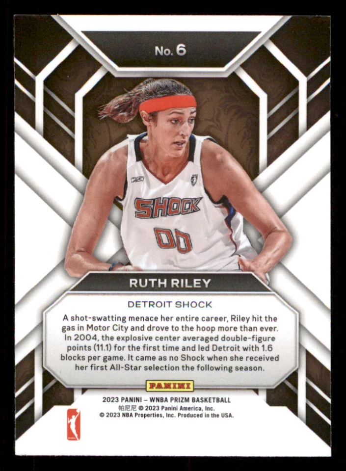2023 Panini Prizm WNBA Hall Monitors #6 Ruth Riley - Image 2 of 2