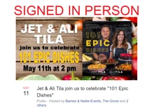 SIGNED 101 Epic Dishes by Jet Tila and Ali Tila, autographed, Iron Chef America