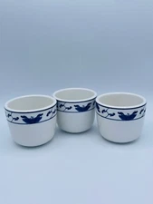 3 (three) Blue Lotus Design Chinese Style Tea Cups Made By Li Jing