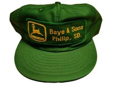 VTG 80s 90s John Deere Baye Sons Philip SD snapback Trucker patch Hat Cap USA