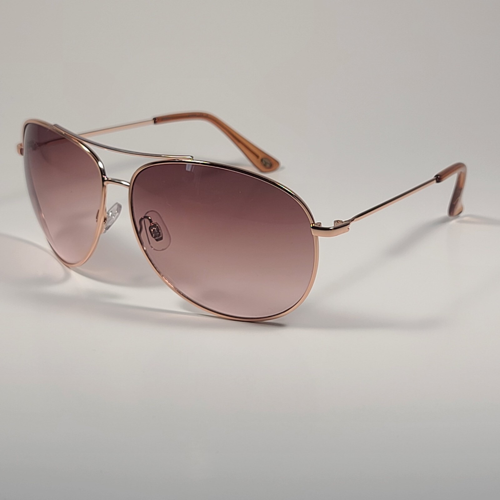 Fossil Aviator Sunglasses Rose Gold / Brown Pink Gradient Large Lens FW11 67mm-image