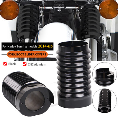 MoKitDora Chrome Fork Boot Covers For Harley Touring Models – Custom Slider Covers For Road King, Street Glide & More