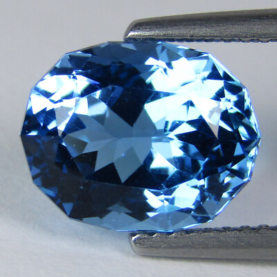 4.38Cts Marvelous Natural Swizz Blue Topaz Oval Custom Cut Loose Gemstone Rf-VDO