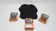 POLARMAX 1C61A YOUTH LARGE BLACK/ BLUE BASE LAYER POLAR TOP (SET OF 3)