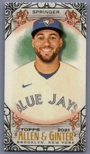 2021 Topps Allen & Ginter Black Border Mini George Springer #188 Blue Jays