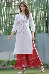 Indian kurta dress With Pant palazzo new TopTunic Set blouse Combo Ethnic Bottom 