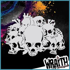 Skull Stack 8 - Reusable Airbrush Stencil Template