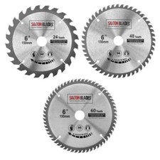Saxton 3x TCT Circular Saw Blades 150mm x 20mm bore 24, 48 & 60 teeth