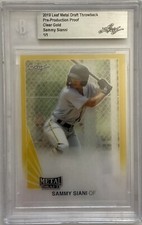 2019 Leaf Metal Draft Throwback Pre-Production Proof 1/1 Clear GOLD Sammy Sianni