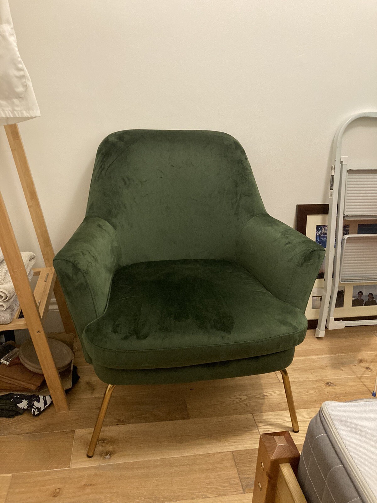 Habitat Celine Velvet Accent Chair Teal with brass legs eBay