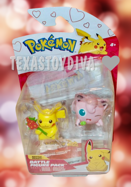 2025 Pokémon VALENTINE'S PIKACHU & JIGGLYPUFF Battle Figure Pack