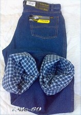 Jeans uomo termico imbottito 46/62 pantalone foderato tela felpata caldo inverno