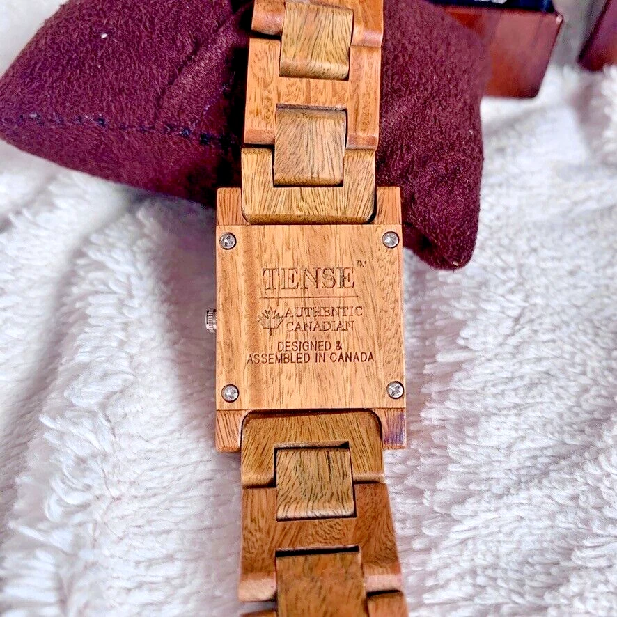 Tense Reloj Hombre Colección Madera "Tostado" Madera 8" Cerrado con Manual Batería Nueva Foto 3 de 4