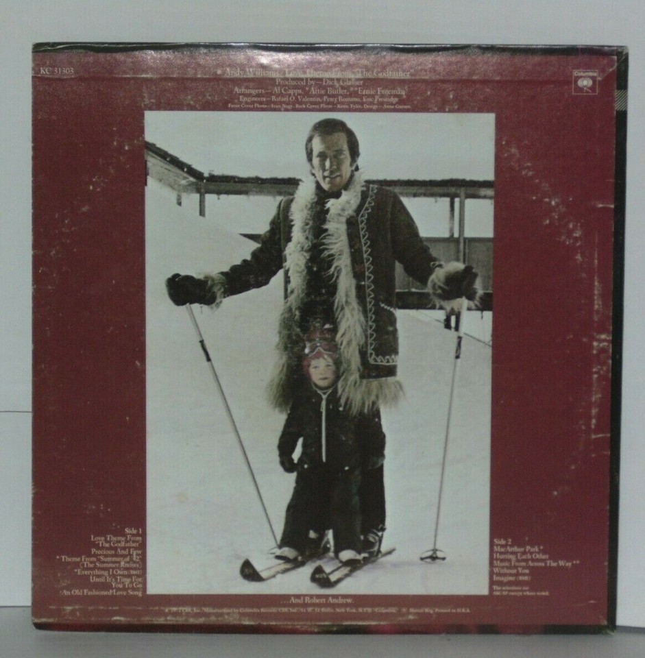 ANDY WILLIAMS "Love Theme from The Godfather" LP 1972 Columbia Vinyl