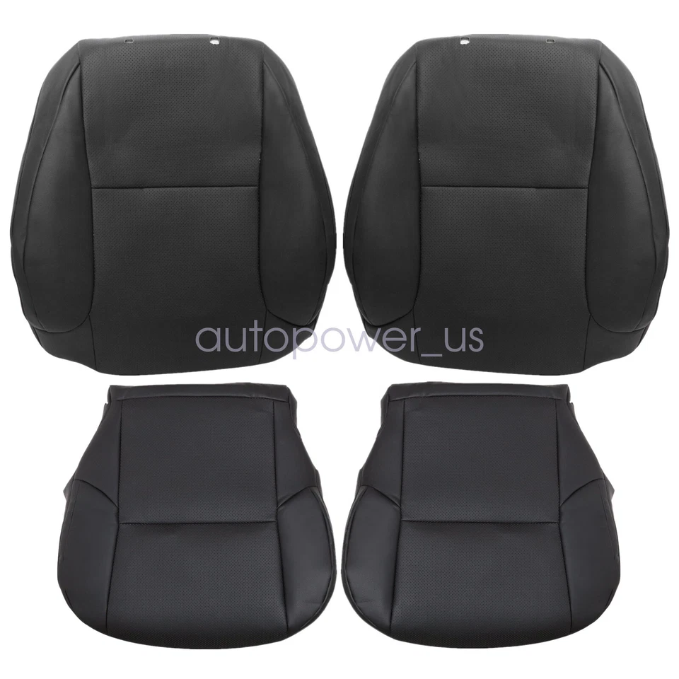 For Lexus GX460 2010-2017 Front Bottom Top Leather Seat Cover Perforated Black — 第 4/4 张图片