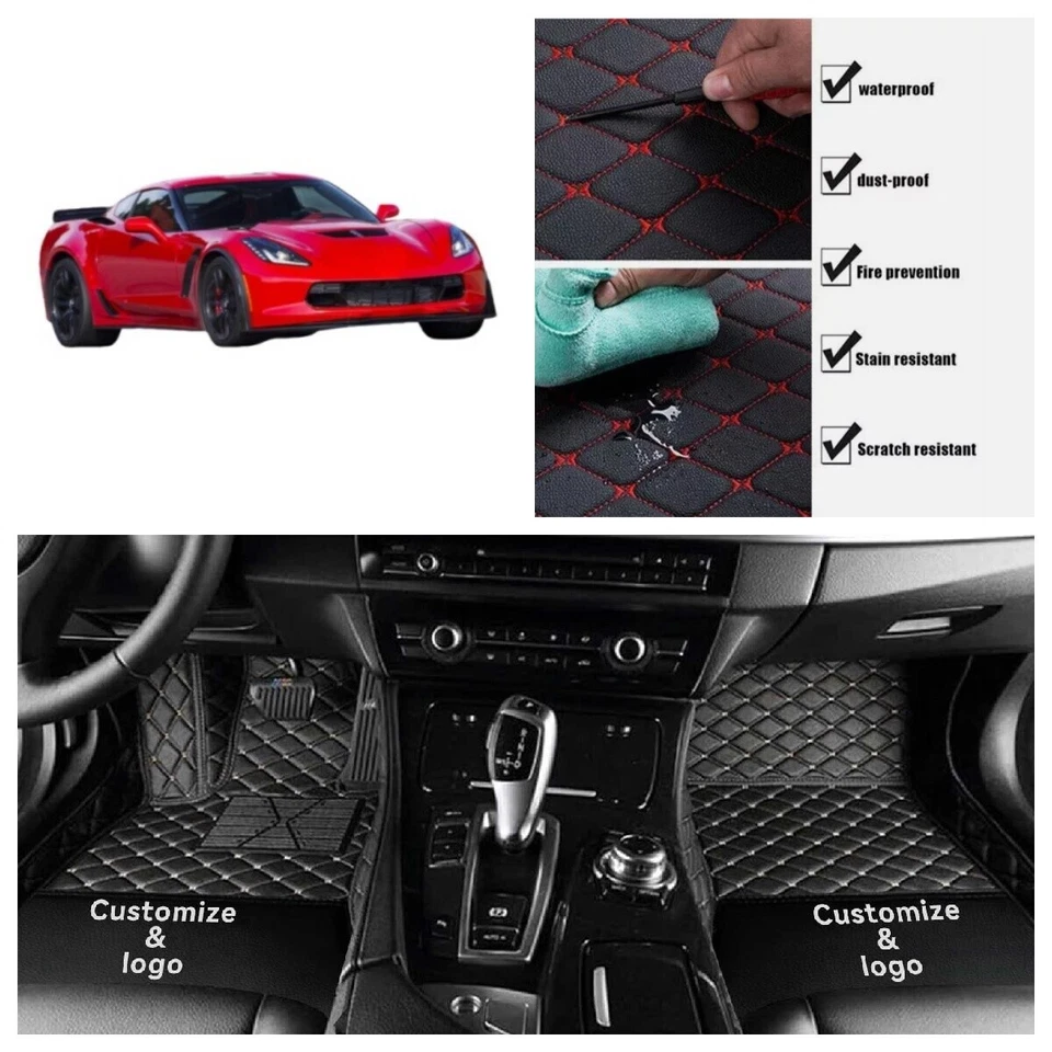 All Weather For 2024 C8 Chevrolet Corvette Stingray Car Floor Mats Luxury Carpet - Image 4 of 4