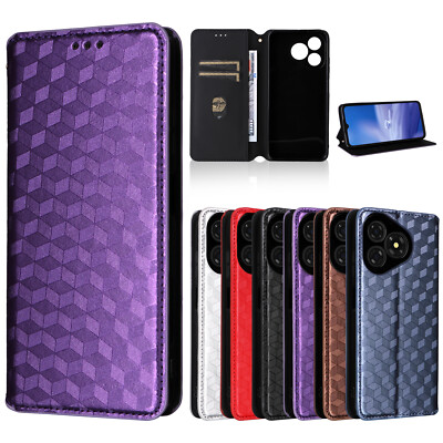 For Ulefone Note 19, Phone Case Fashion Grid Wallet Flip Leather Full Cover
