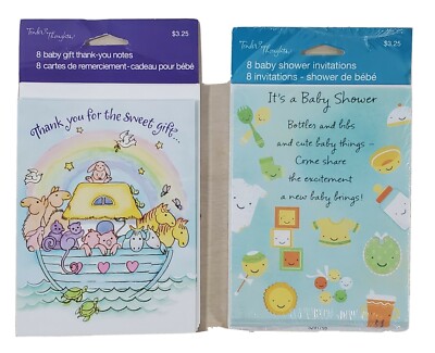 Baby Shower Invitation Cards And Envelops 8 Count + 6 Thank You Card