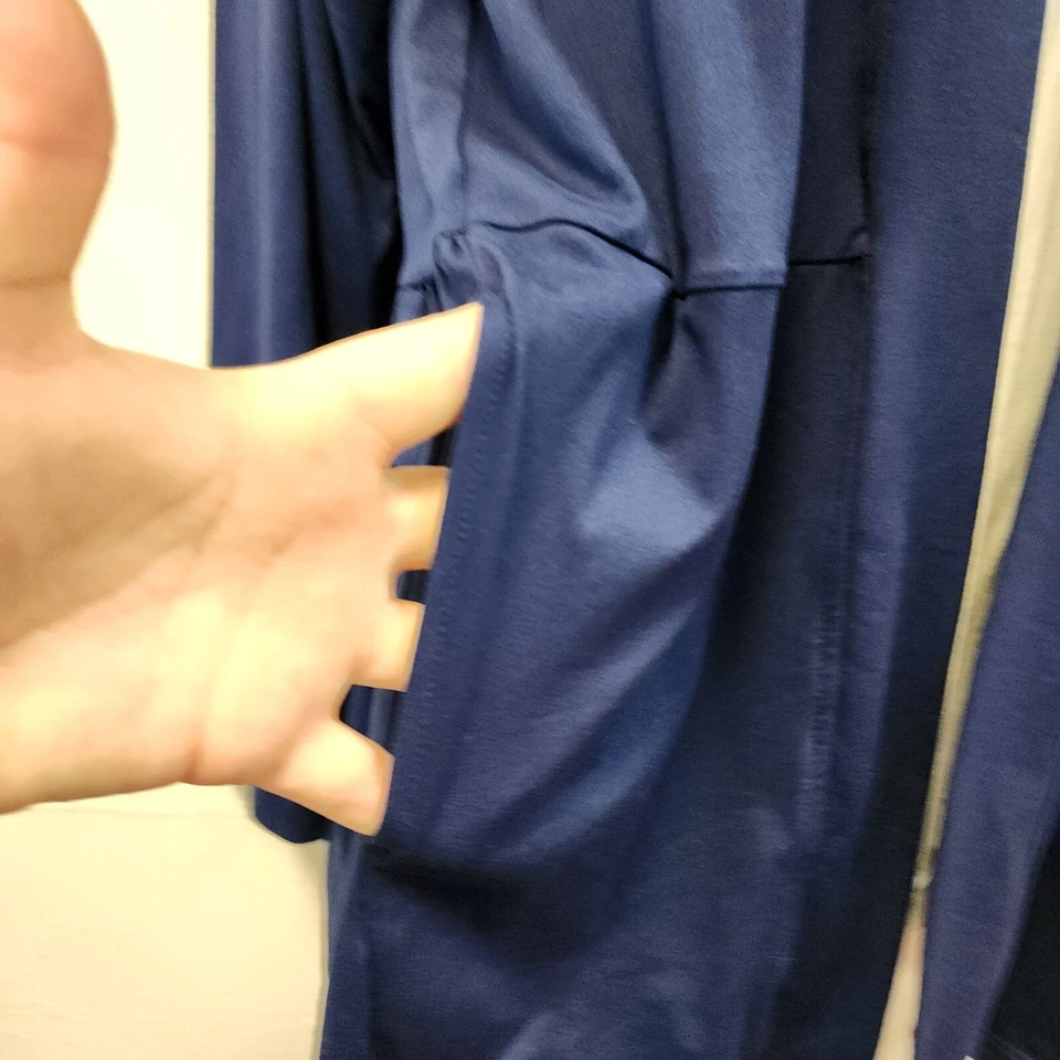 Cárdigan Cuddl Duds Med Azul Marino Bolsillos Fluido Largo Activo Minimalista Elastizado Foto 3 de 4