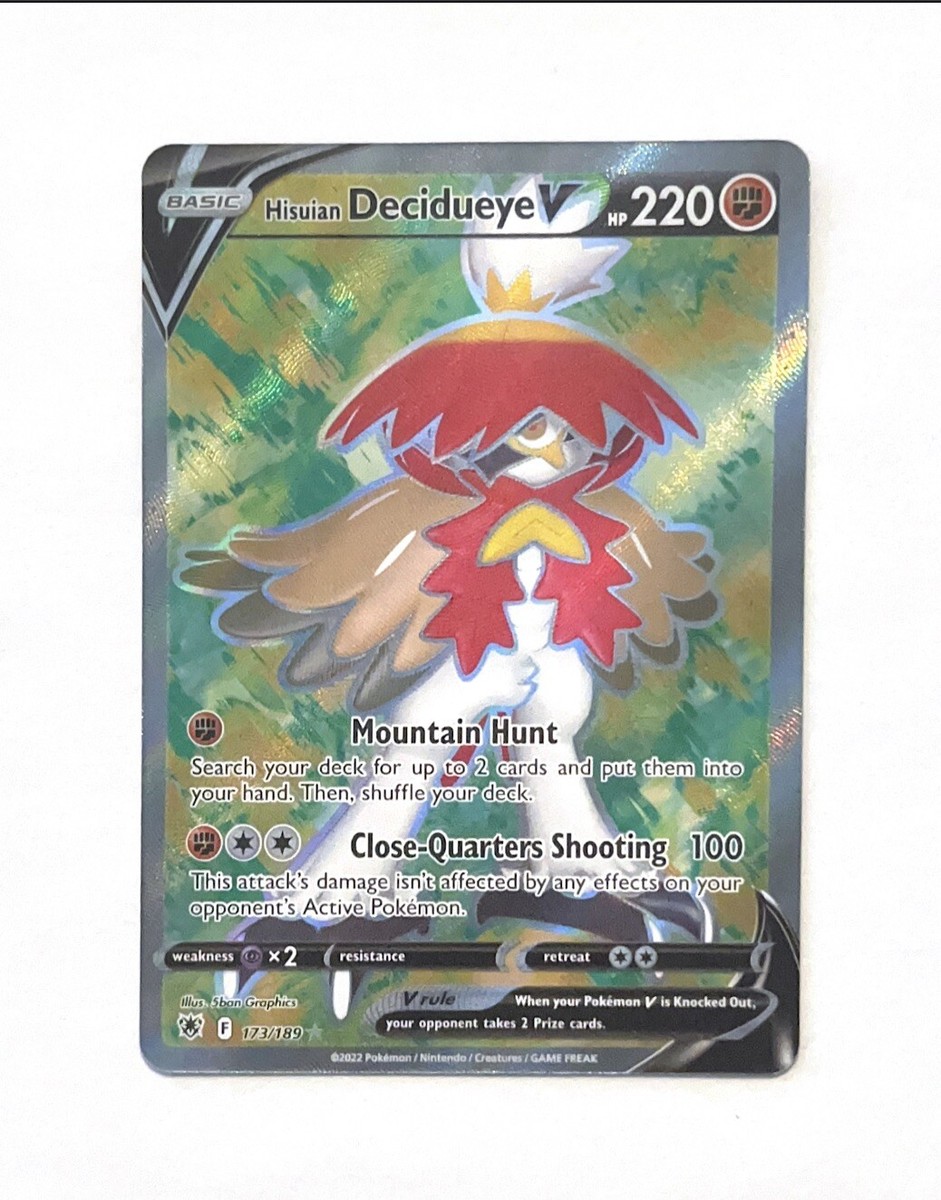 Pokémon Hisuian Decidueye V Full Art Ultra Rare Karte – 173/189 – Schwert & Schild Astral Radiance