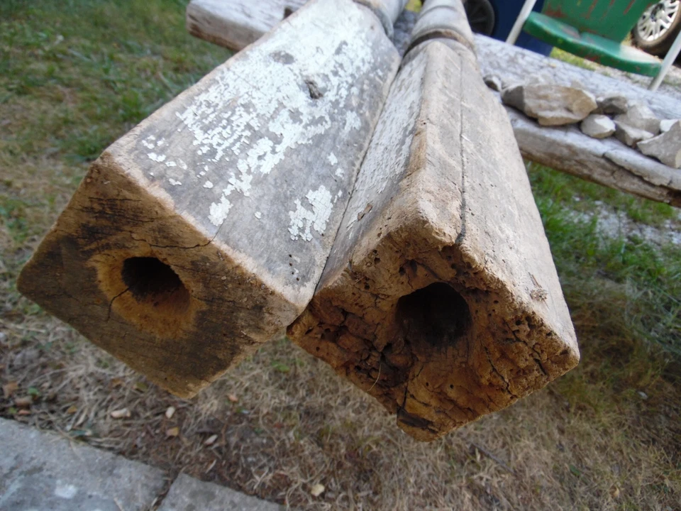 Lote de 2 columnas antiguas vintage victorianas de madera torneadas poste porche Foto 4 de 4