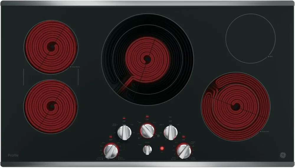 GE PROFILE PP7036SJSS 36 Inch Smoothtop Electric Cooktop w/ 5 Radiant