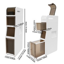 4 Tiers Bathroom Floor Cabinet with Drawers White Bathroom Storage Cabinet