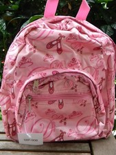 Small Pink BALLET DANCE BACKPACK w/ Pocket School Bag Travel Beach Play NEW