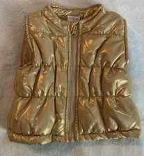 Healthtex Puffer Vest Baby Girl 0-3 Months Baby Girl Gold Shiny Exc Condition