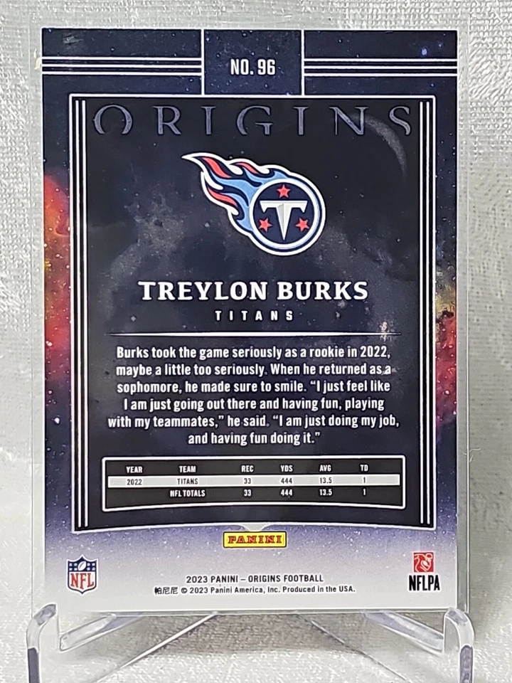2023 Panini Origins Treylon Burks Orange #d/125 no.96 Titans - Image 4 of 4