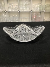 American Brilliant Cut Period - Vintage Four Point Saw Tooth Olive Bowl