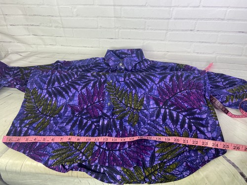 Tango by Max Raab Leaf Print Short Sleeve Button Up Shirt USA Made Mens Size L - Picture 7 of 9