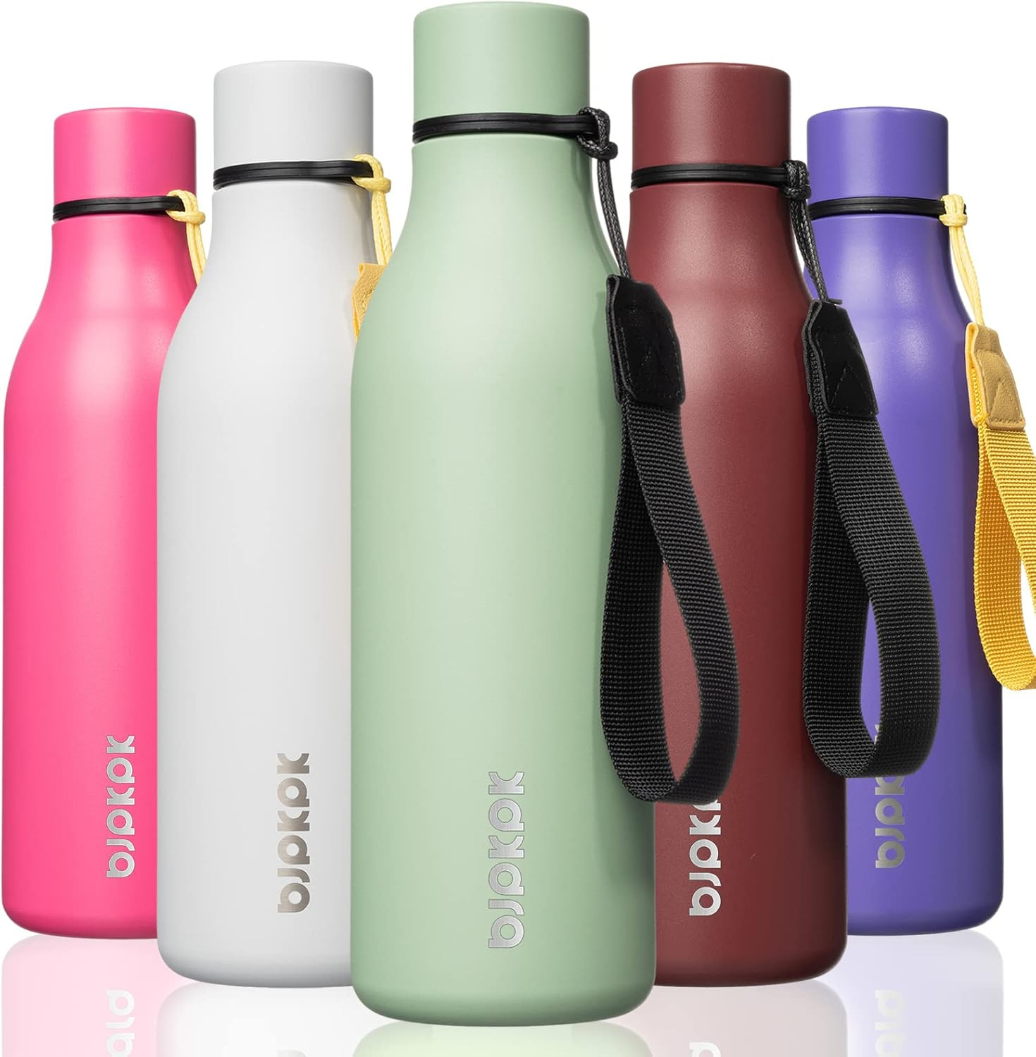 BJPKPK Insulated Water Bottles, 18 Oz Stainless Steel Metal 