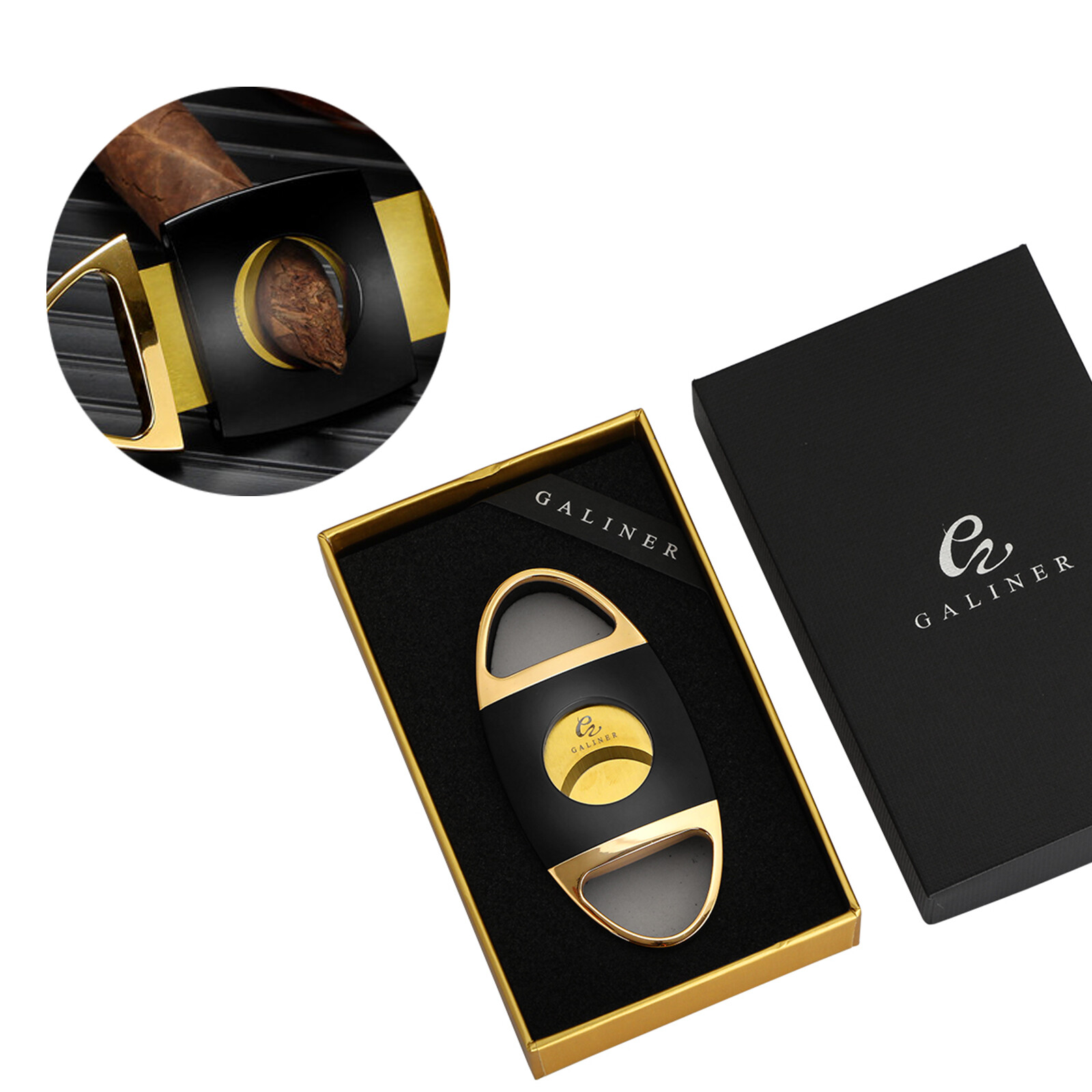 Galiner Stainless Steel Cigar Cutter with Sharp Double Blades for Travel