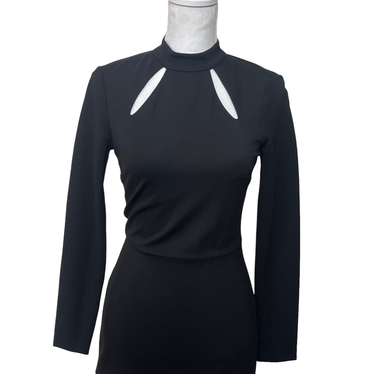 Alice + Olivia Womens Marisela Ruffle Hem Cutout Dress Black A  